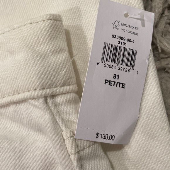 NWT Banana Republic Loose Jean Stovepipe white Jean  Denim 31 Petite 10 P 10P - Picture 8 of 11